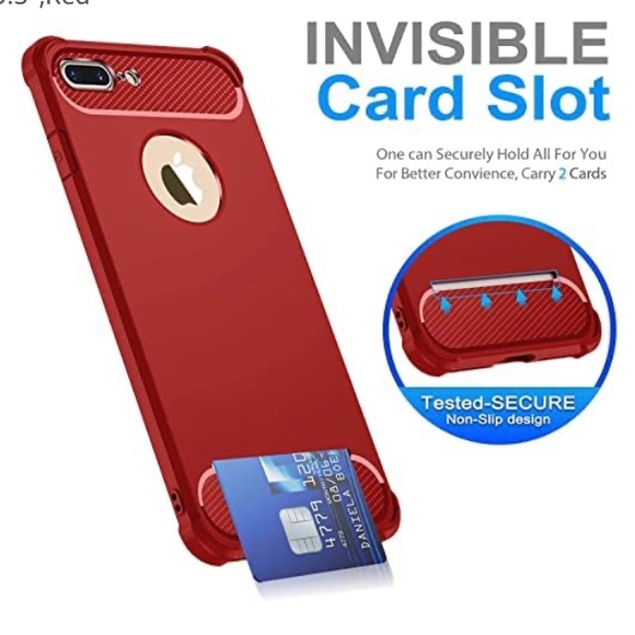 iPhone 7/8 Plus ROSE COLOR Card Holder Screen Protector Full Body Case,5.5' - Picture 1 of 9